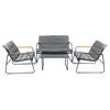 LOUNGEGARNITUR 4-teilig    - Anthrazit/Schwarz, Modern, Glas/Kunststoff - MID.YOU