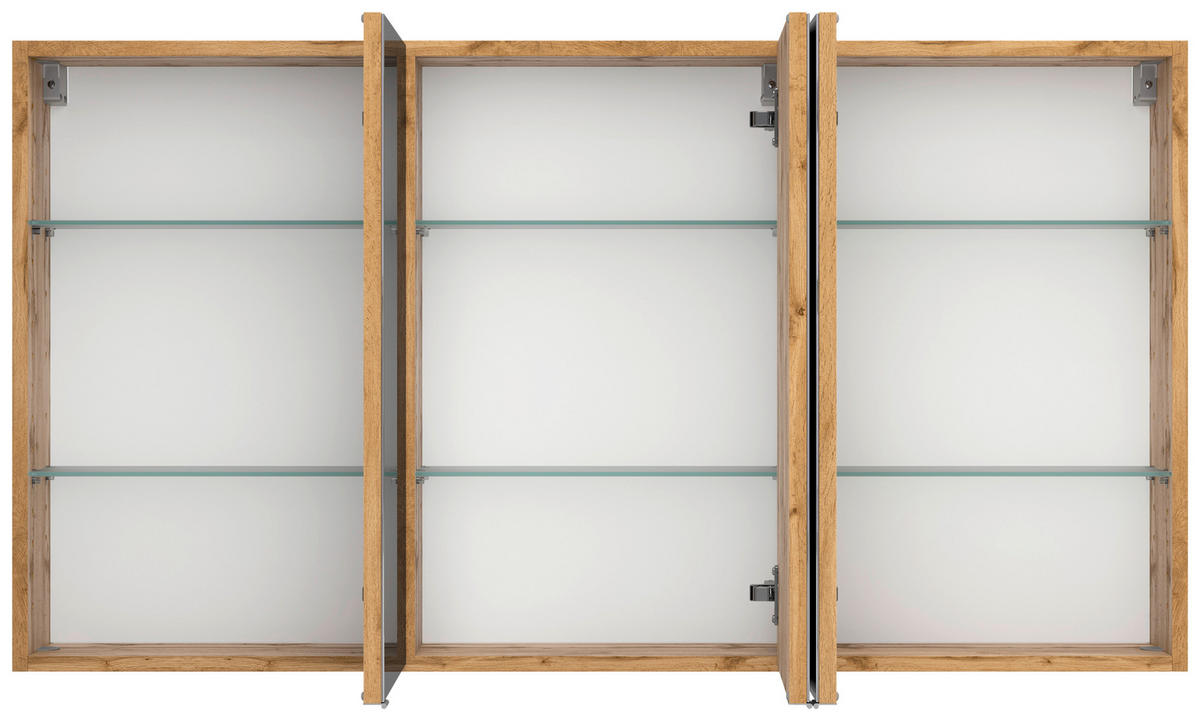 SPIEGELSCHRANK 120/64/20 cm  - Eiche Wotan, MODERN, Glas/Holzwerkstoff (120/64/20cm) - Held