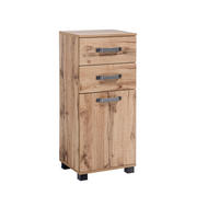 UNTERSCHRANK 40,3/94,8/32 cm   - Eichefarben/Schwarz, KONVENTIONELL, Holzwerkstoff/Metall (40,3/94,8/32cm) - MID.YOU