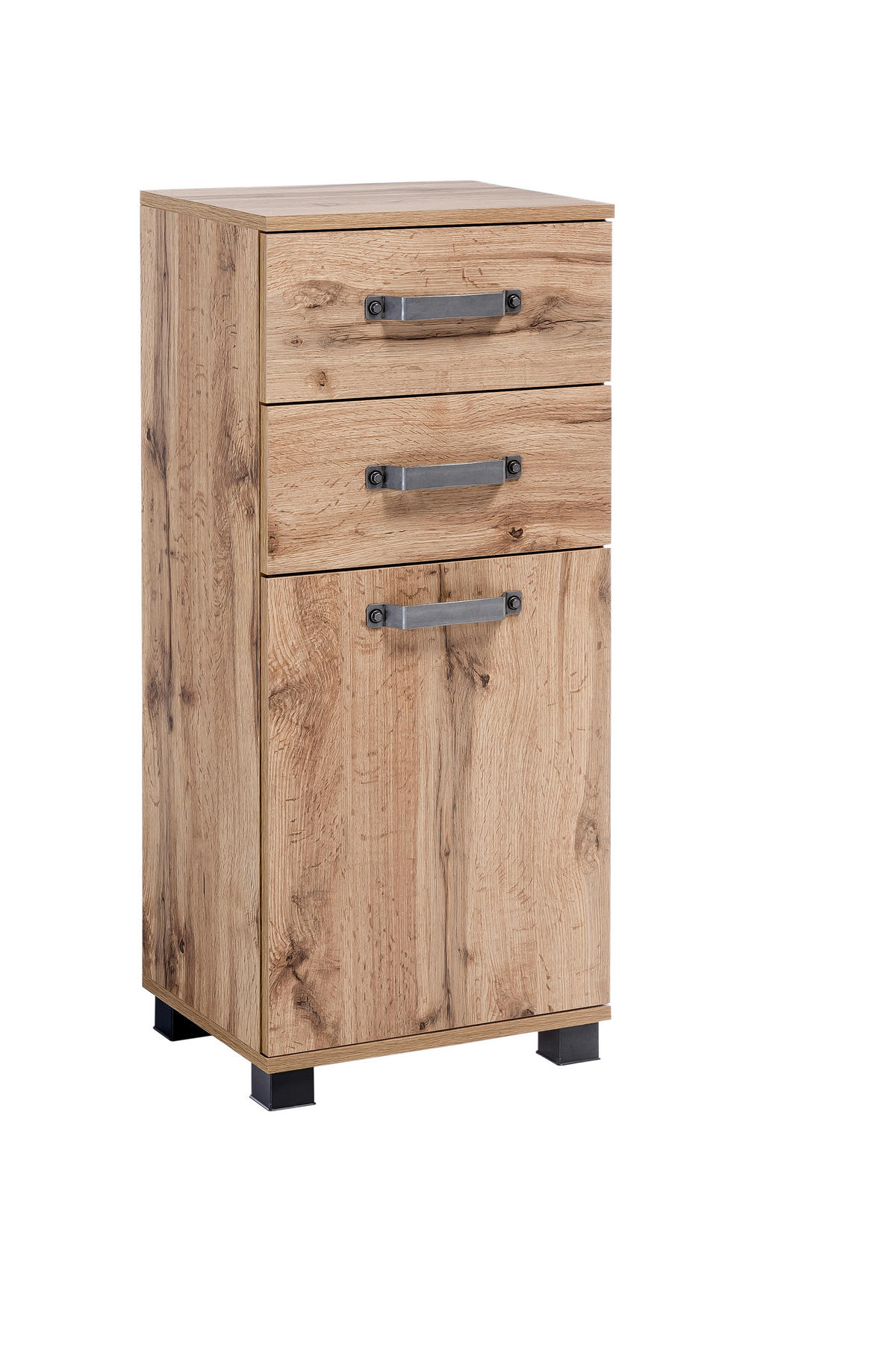 UNTERSCHRANK 40,3/94,8/32 cm   - Eichefarben/Schwarz, KONVENTIONELL, Holzwerkstoff/Metall (40,3/94,8/32cm) - MID.YOU