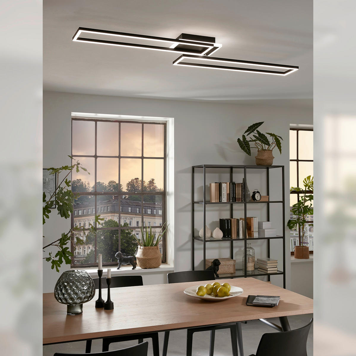 LED PLAFONJERA  - crna, Dizajnerski, metal/plastika (110/24,8/8cm)