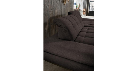 ECKSOFA in Mikrofaser Braun 290/198 cm - Schwarz/Braun, Design, Textil/Metall (290/198cm) - Xora