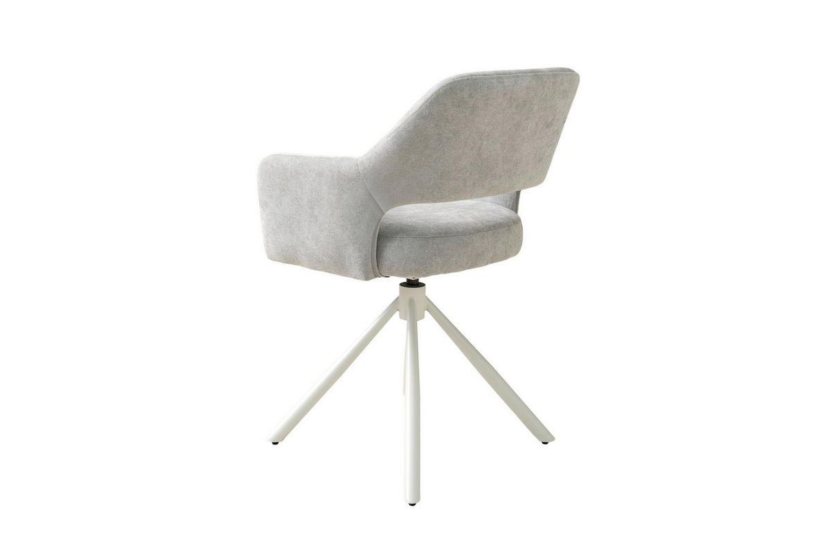 ARMLEHNSTUHL  Sitzfläche 360° drehbar Webstoff  Greige, Seidengrau  - Greige/Seidengrau, MODERN, Textil/Metall (58/84/61cm) - Schöner Wohnen