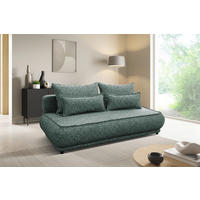 SCHLAFSOFA in Plüsch Grün  - Beige/Schwarz, Design, Kunststoff/Textil (214/96/105cm) - MID.YOU