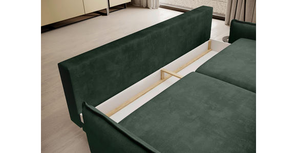 SCHLAFSOFA in Chenille Waldgrün - Waldgrün/Schwarz, KONVENTIONELL, Textil/Metall (223/89/107cm) - Carryhome