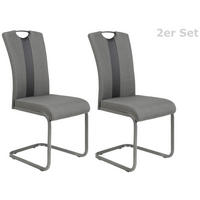SCHWINGSTUHL-SET 2 Stück  in Stahl Webstoff  - Anthrazit/Grau, MODERN, Textil/Metall (43/98/56cm) - MID.YOU