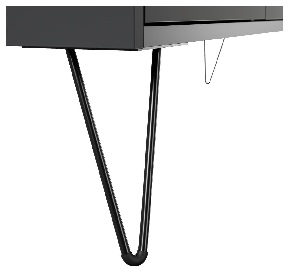 SIDEBOARD Posseik Industrial 155/93,6/42 cm  - Eichefarben/Graphitfarben, Design, Holzwerkstoff/Metall (155/93,6/42cm) - P & B