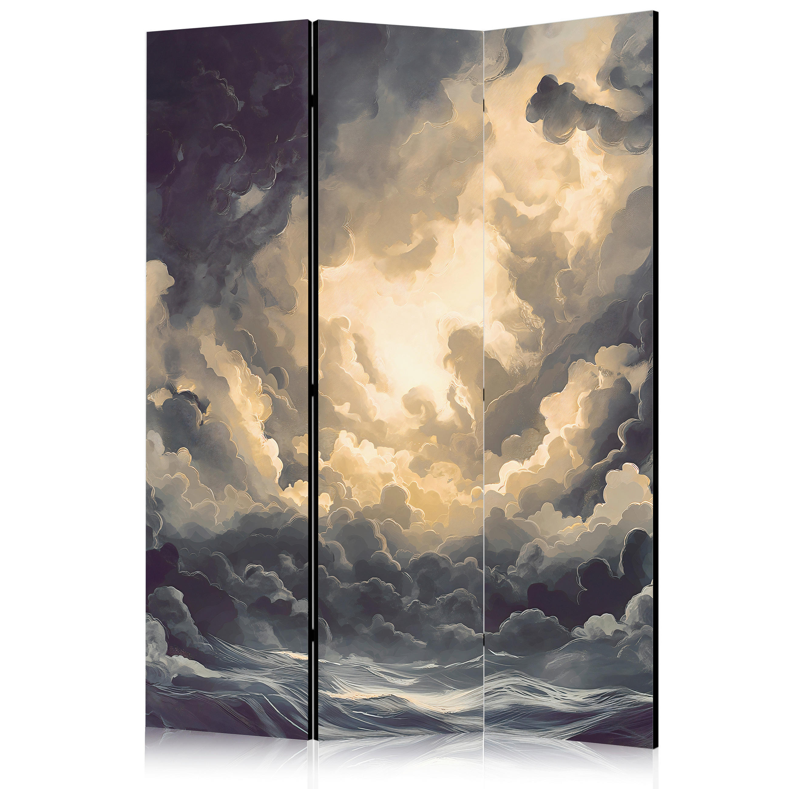 artgeist Paravent Beige, Blaugrau 135x172x3 cm