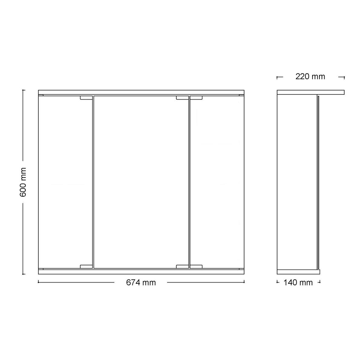 SPIEGELSCHRANK 67,4/60/22 cm  - Silberfarben/Weiß, Basics, Glas/Holz (67,4/60/22cm) - Xora