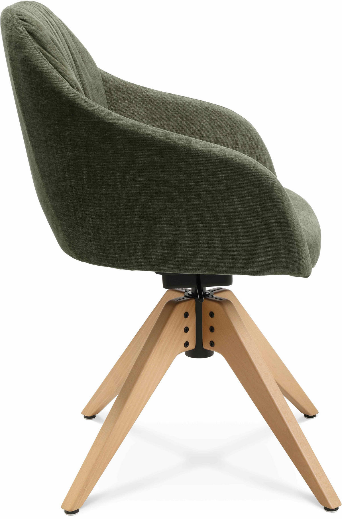ARMLEHNSTUHL  in Velours  - Eichefarben/Grün, Design, Holz/Textil (58/82,5-85,2/60cm) - Johann Jakob