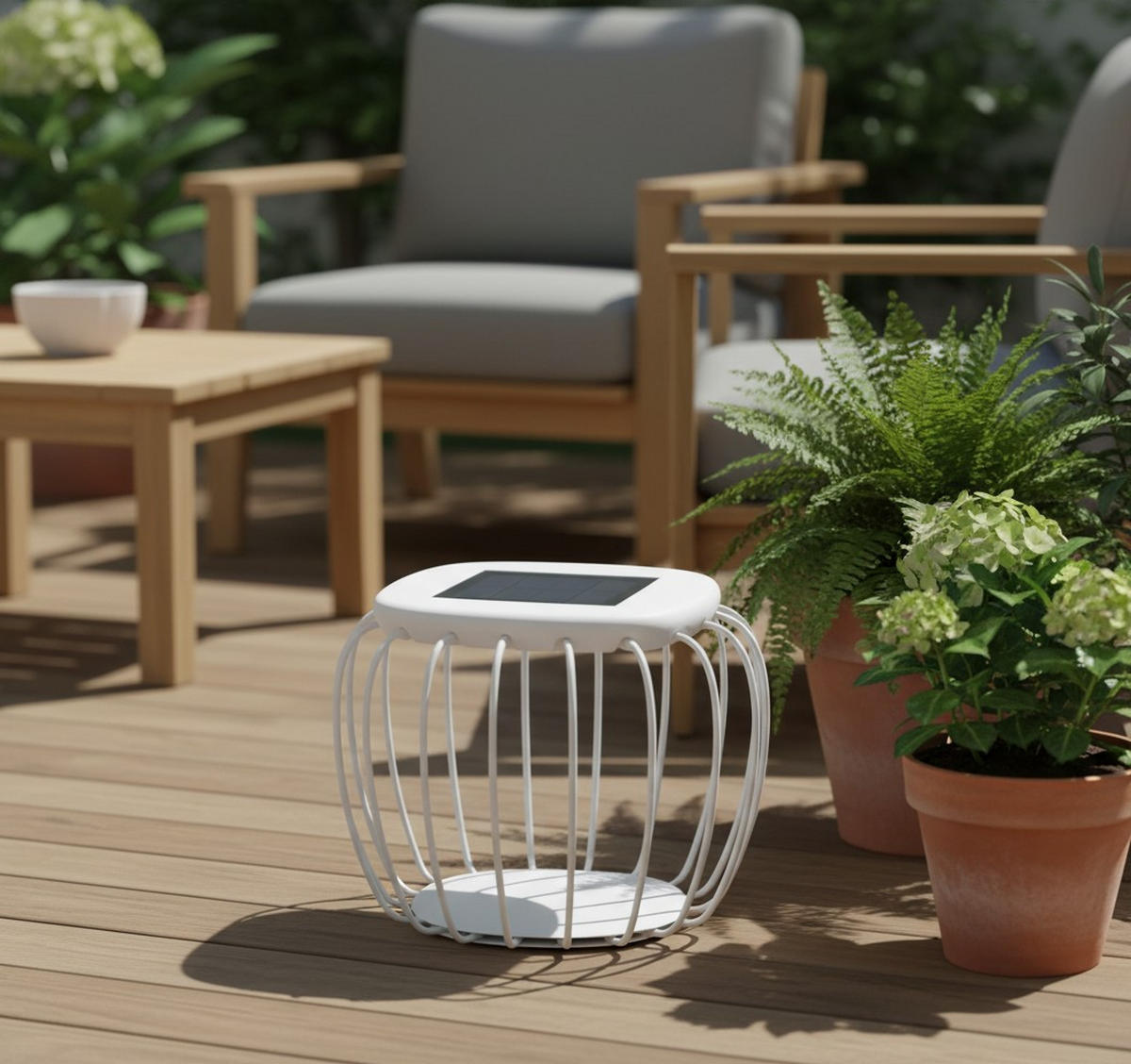 AUßENLEUCHTE 40/30 cm   - Weiß, Trend, Kunststoff/Metall (40/30cm) - Novel