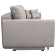 SCHLAFSOFA Webstoff Grau  - Buchefarben/Grau, KONVENTIONELL, Holz/Textil (220/90/95cm) - Carryhome