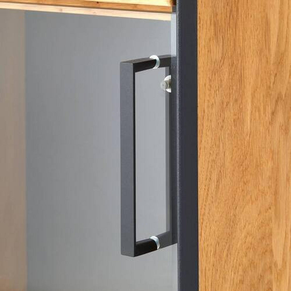 KOMMODE  in 55/122/40 cm  - Eichefarben/Anthrazit, Natur, Glas/Holz (55/122/40cm) - Linea Natura
