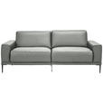 2,5-SITZER in Leder Hellgrau  - Hellgrau/Schwarz, Design, Leder/Metall (200/102/92cm) - Johann Jakob