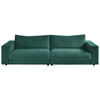 3-SITZER-SOFA in Feincord Grün  - Schwarz/Grün, Design, Kunststoff/Textil (290/86/127cm) - Lomoco
