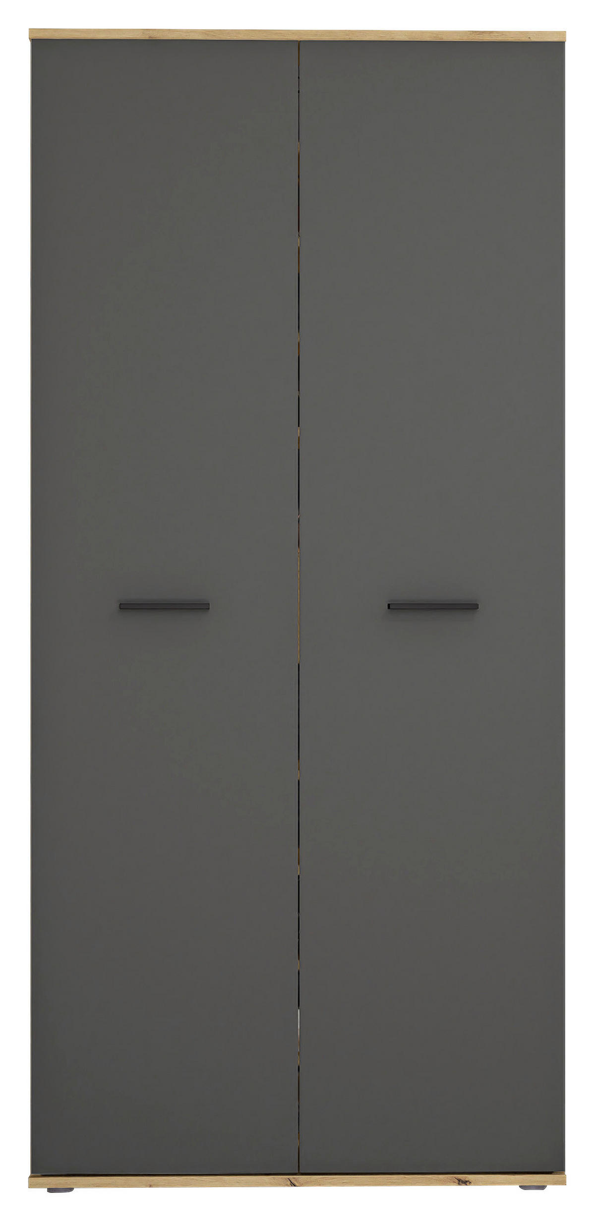 SCHUHSCHRANK Anthrazit, Eiche Artisan  - Anthrazit/Silberfarben, Basics, Holzwerkstoff/Kunststoff (90/195/35cm) - Xora