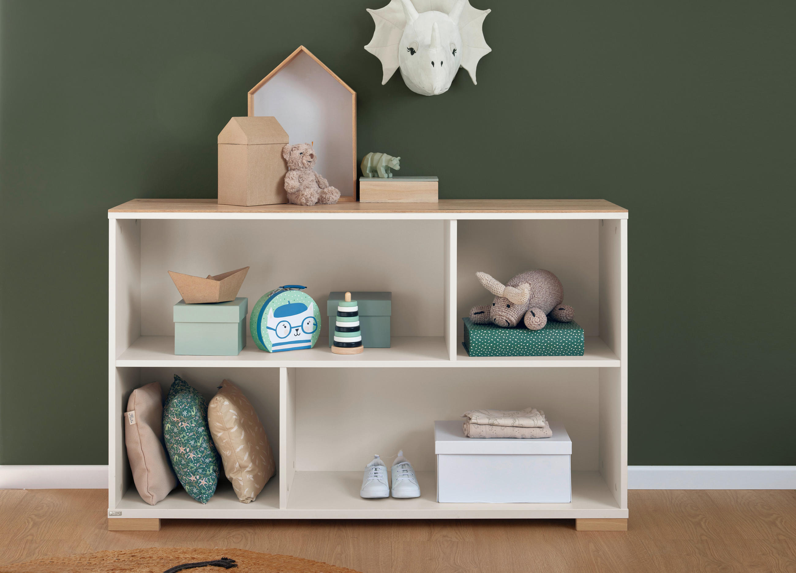 Thumbnail - Paidi Sideboard Enie, Weiß, Eiche, Holzwerkstoff, 123.50x76.20x38 cm, Blauer Engel, Goldenes M, stehend, Wohnzimmer, Kom...