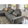 ECKSOFA  in Echtleder Grau  176/334 cm  - Schwarz/Grau, Design, Leder/Metall (176/334cm) - Dieter Knoll