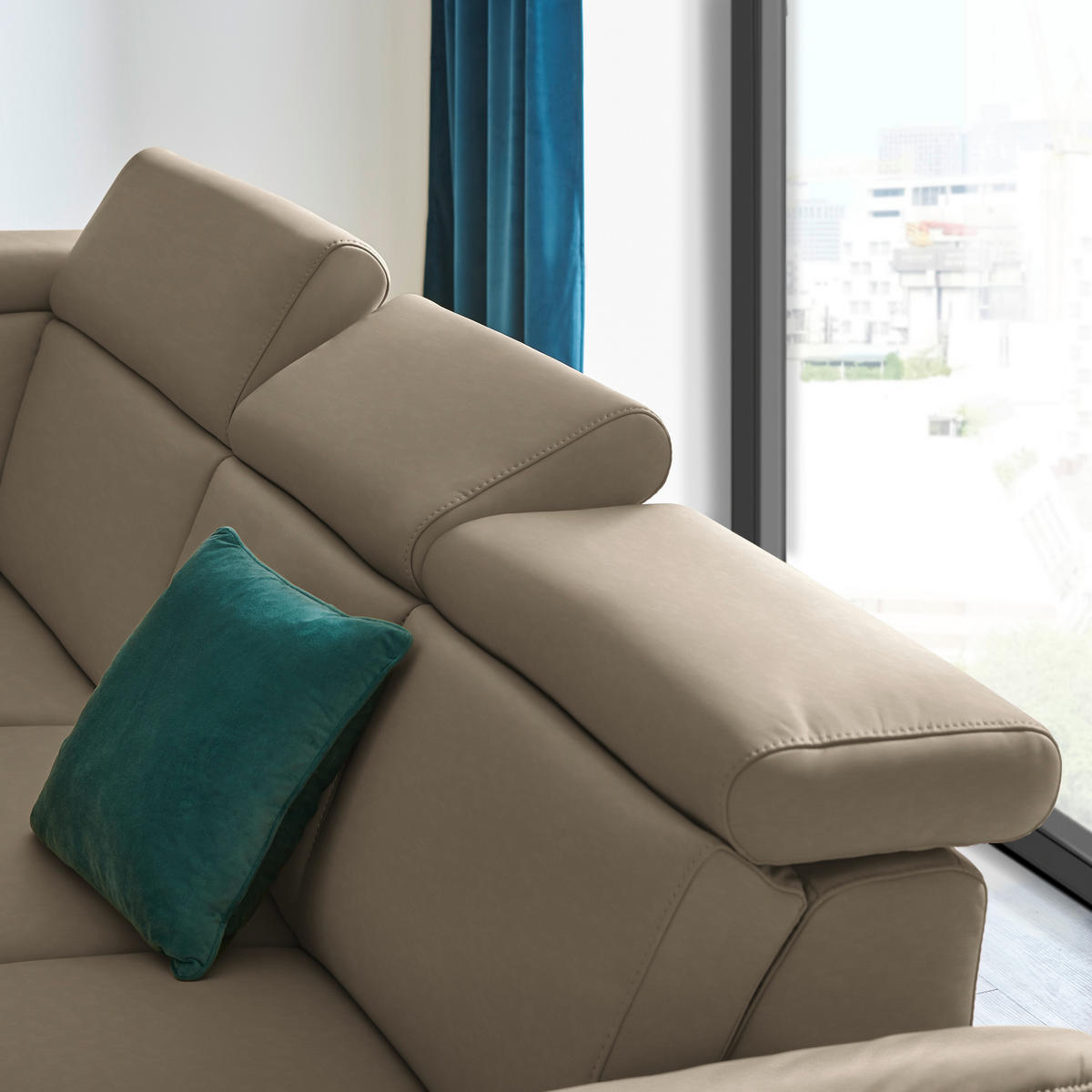 ECKSOFA in Echtleder Braun  - Schwarz/Braun, Design, Leder/Metall (239/285cm) - Cantus