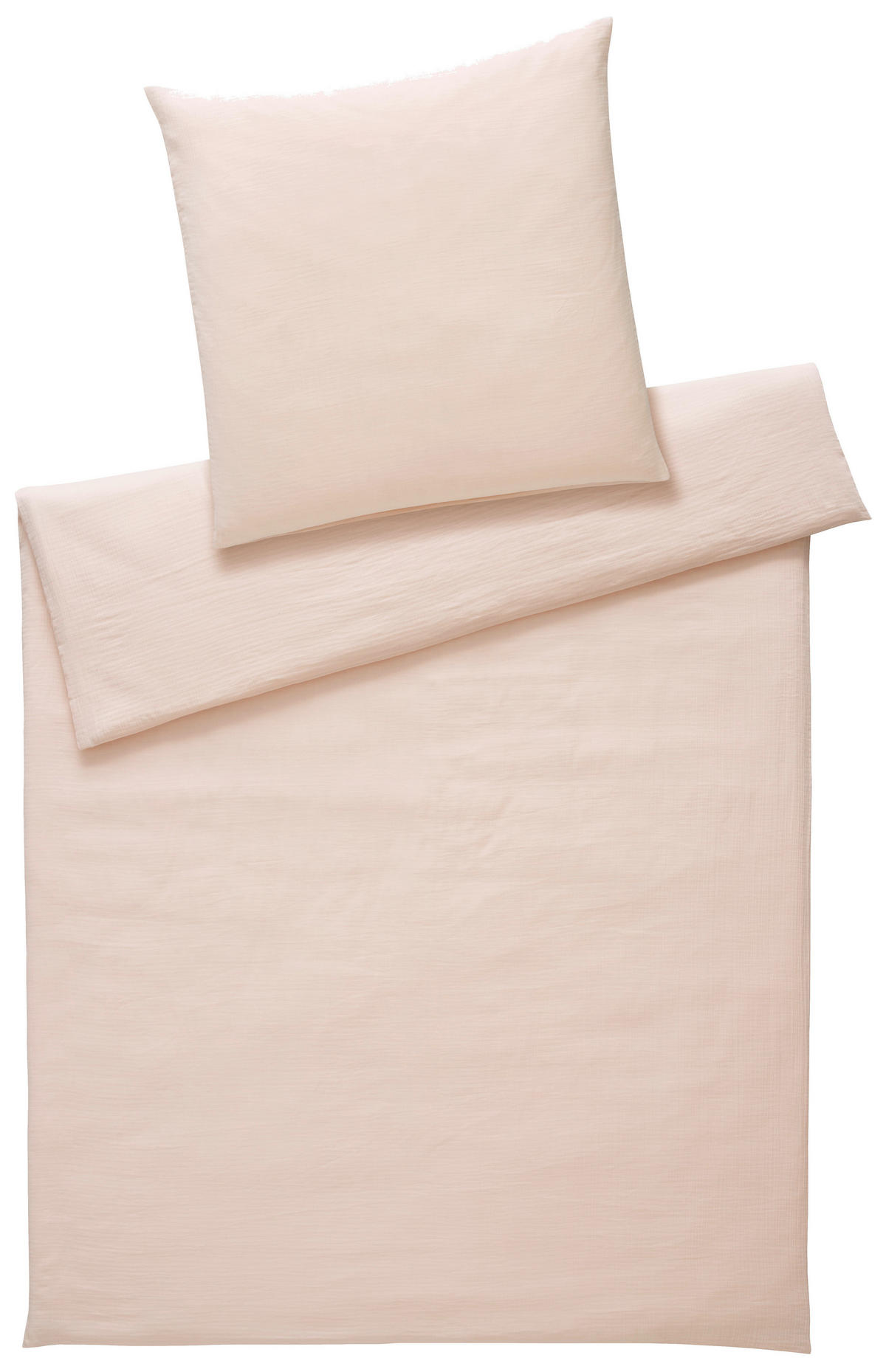 BETTWÄSCHESET Musselin 160/210 cm  100 cm/65 cm  - Aprikose, Basics, Textil (160/210cm) - Elegante