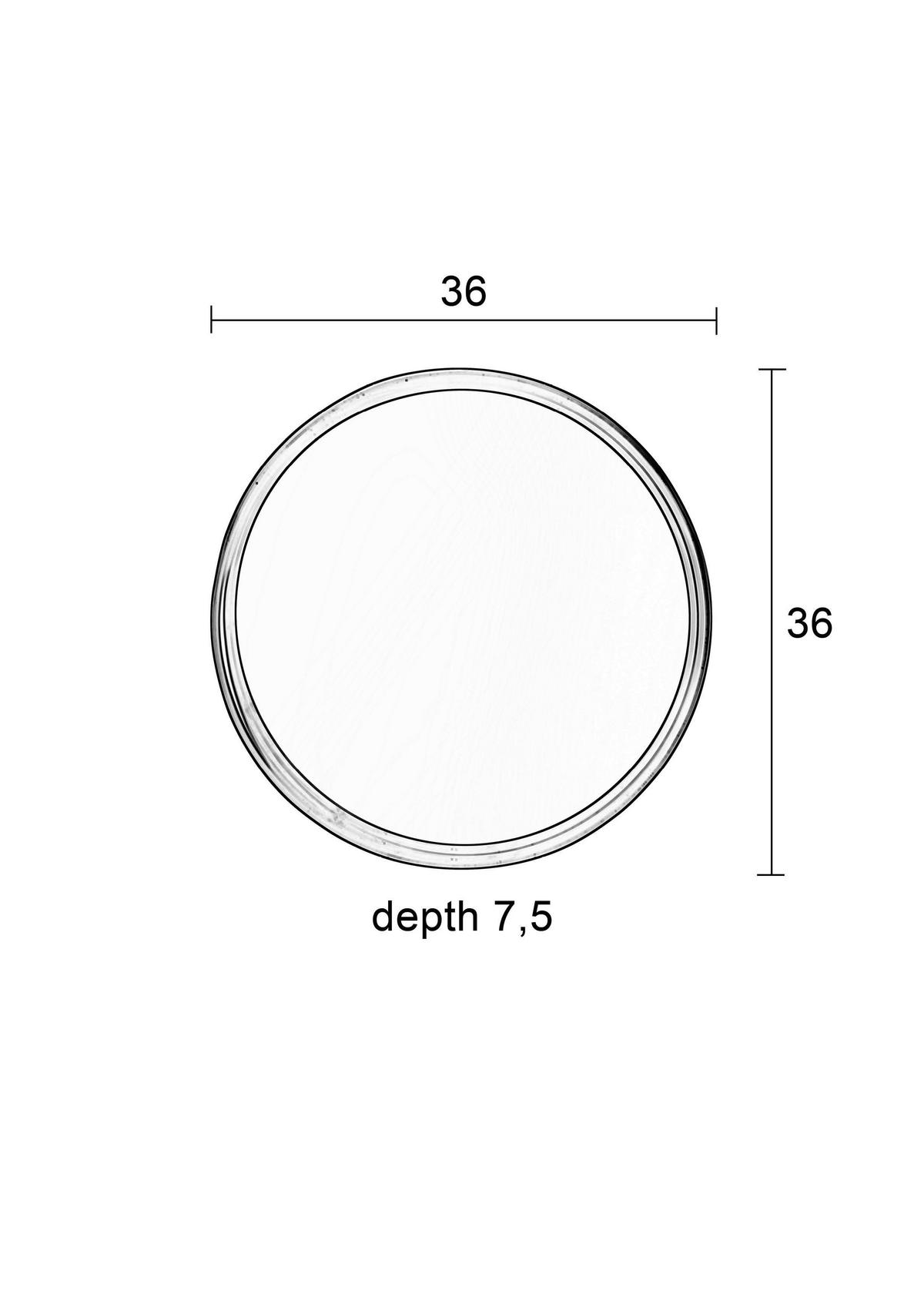 WANDSPIEGEL 36/36/7,5 cm  - Schwarz, Trend, Glas/Metall (36/36/7,5cm) - Zuiver