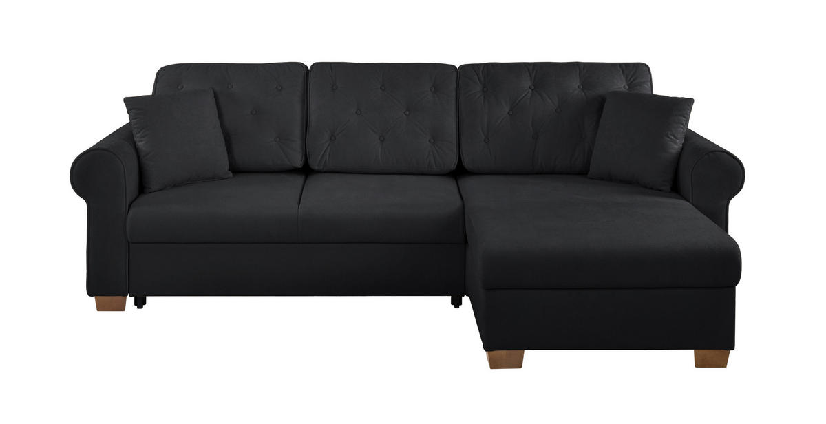 ECKSOFA Arles Anthrazit  - Anthrazit/Buchefarben, Design, Holz/Textil (266/161cm) - MID.YOU
