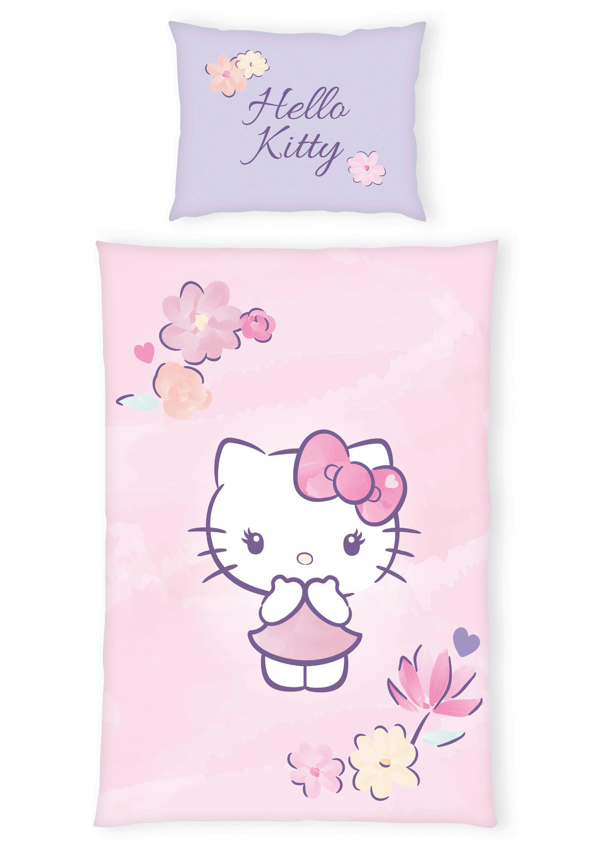 POSTELJNINA Hello Kitty Bettwäsche 140/200 cm renforcé večbarvno  - večbarvno, Konvencionalno, tekstil (140/200cm) - Hello Kitty