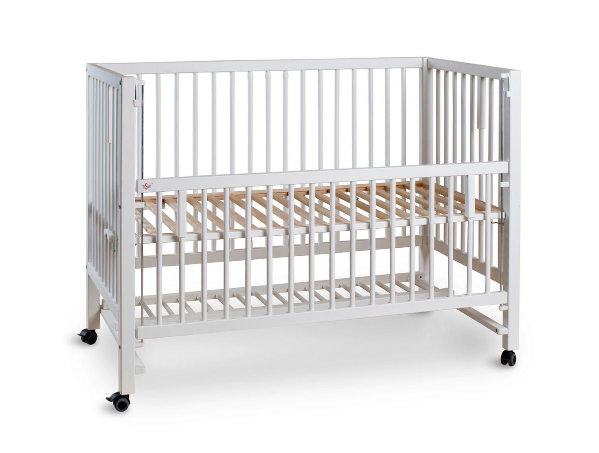 BEISTELLBETT Hajo   - Weiß, Basics, Holz (124/90/64cm) - tiSsi