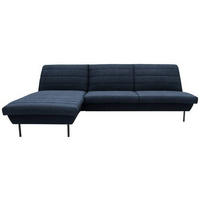 ECKSOFA Looks IX Blau Webstoff  - Blau/Schwarz, Design, Textil/Metall (274/92/168cm) - LOOKS by W.Joop
