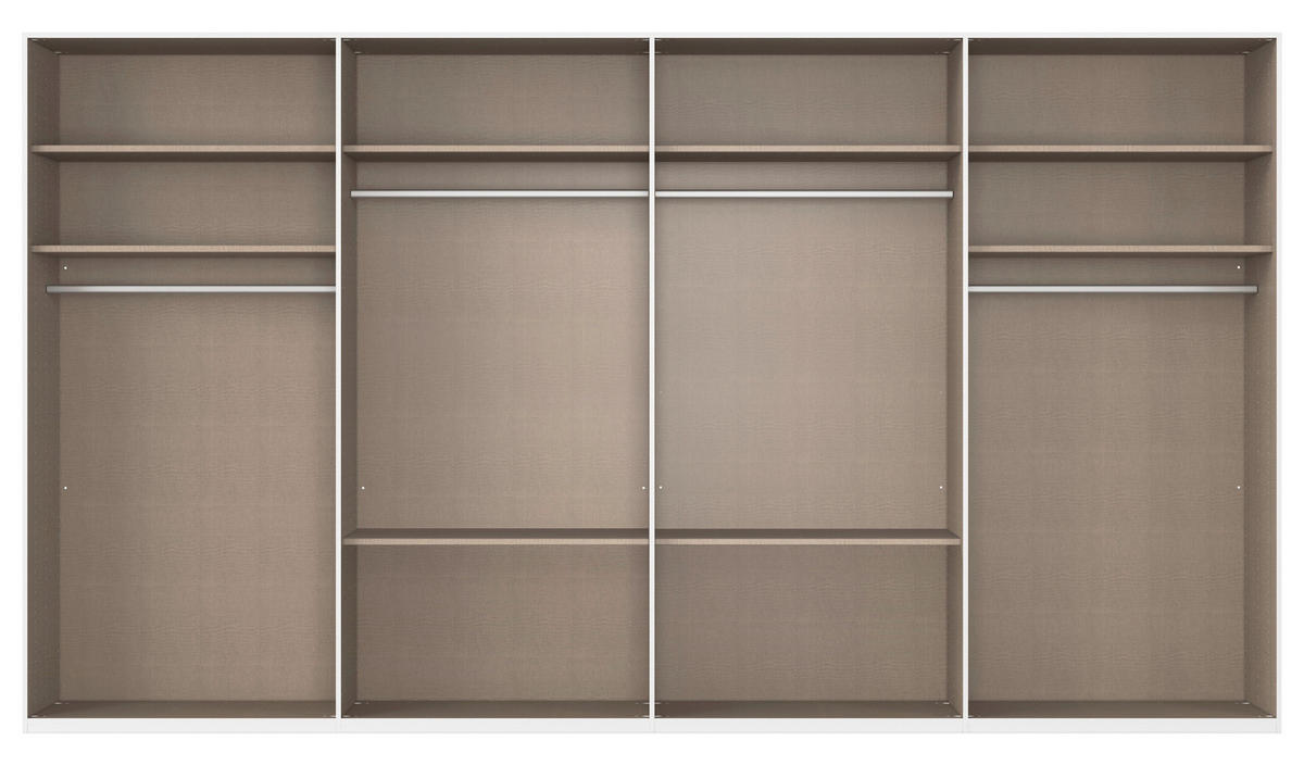 DREHTÜRENSCHRANK 400/223/61 cm,  in Champagner, 8-türig  - Champagner, Basics, Glas/Holzwerkstoff (400/223/61cm) - Novel