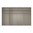 SCHWEBETÜRENSCHRANK 360/223/68 cm 4-türig Eichefarben, Chromfarben, Hellgrau  - Chromfarben/Eichefarben, Design, Glas/Holz (360/223/68cm) - Novel