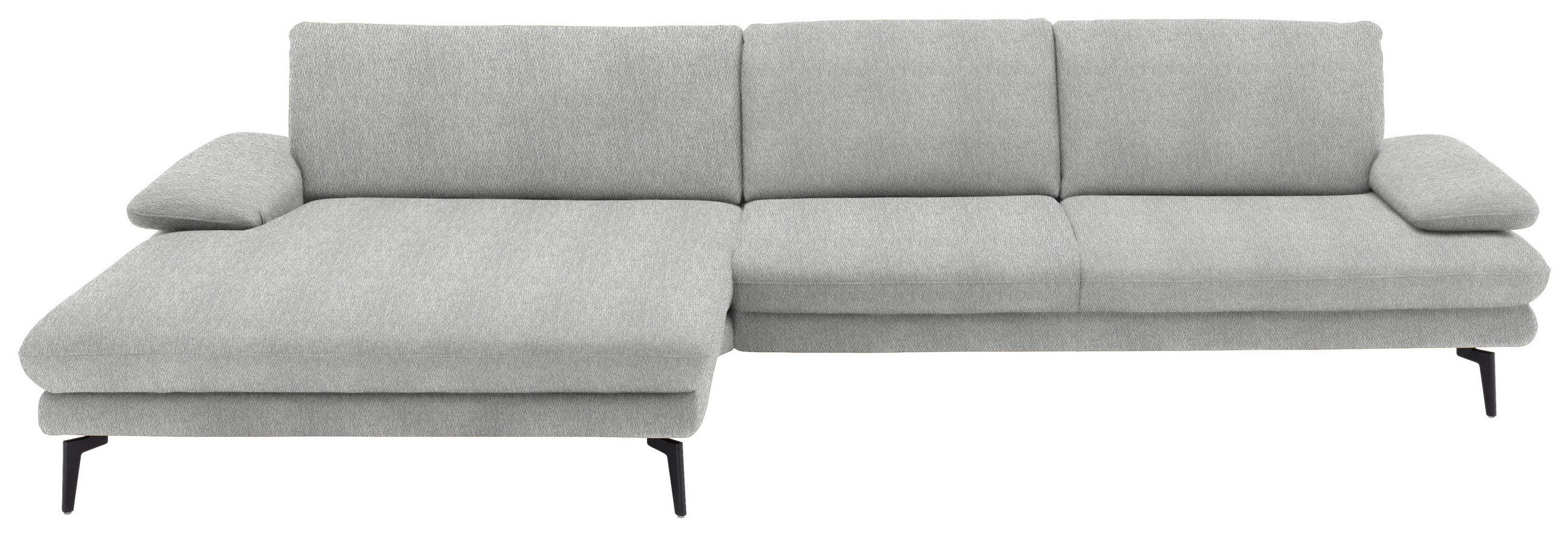 ECKSOFA in Chenille Ecru  - Ecru/Schwarz, Design, Textil/Metall (180/310cm) - Dieter Knoll