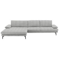 ECKSOFA in Chenille Ecru  - Ecru/Schwarz, Design, Textil/Metall (180/310cm) - Dieter Knoll