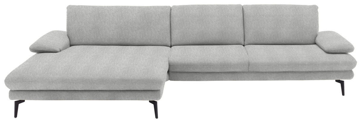 ECKSOFA in Chenille Ecru  - Ecru/Schwarz, Design, Textil/Metall (180/310cm) - Dieter Knoll