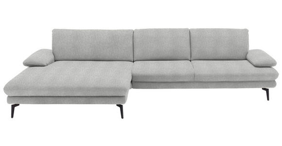 ECKSOFA  in Chenille Ecru  180/310 cm  - Ecru/Schwarz, Design, Textil/Metall (180/310cm) - Dieter Knoll