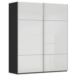 SCHWEBETÜRENSCHRANK 162/223/68 cm 2-türig Schwarz, Weiß  - Alufarben/Schwarz, KONVENTIONELL, Glas/Holzwerkstoff (162/223/68cm) - Novel