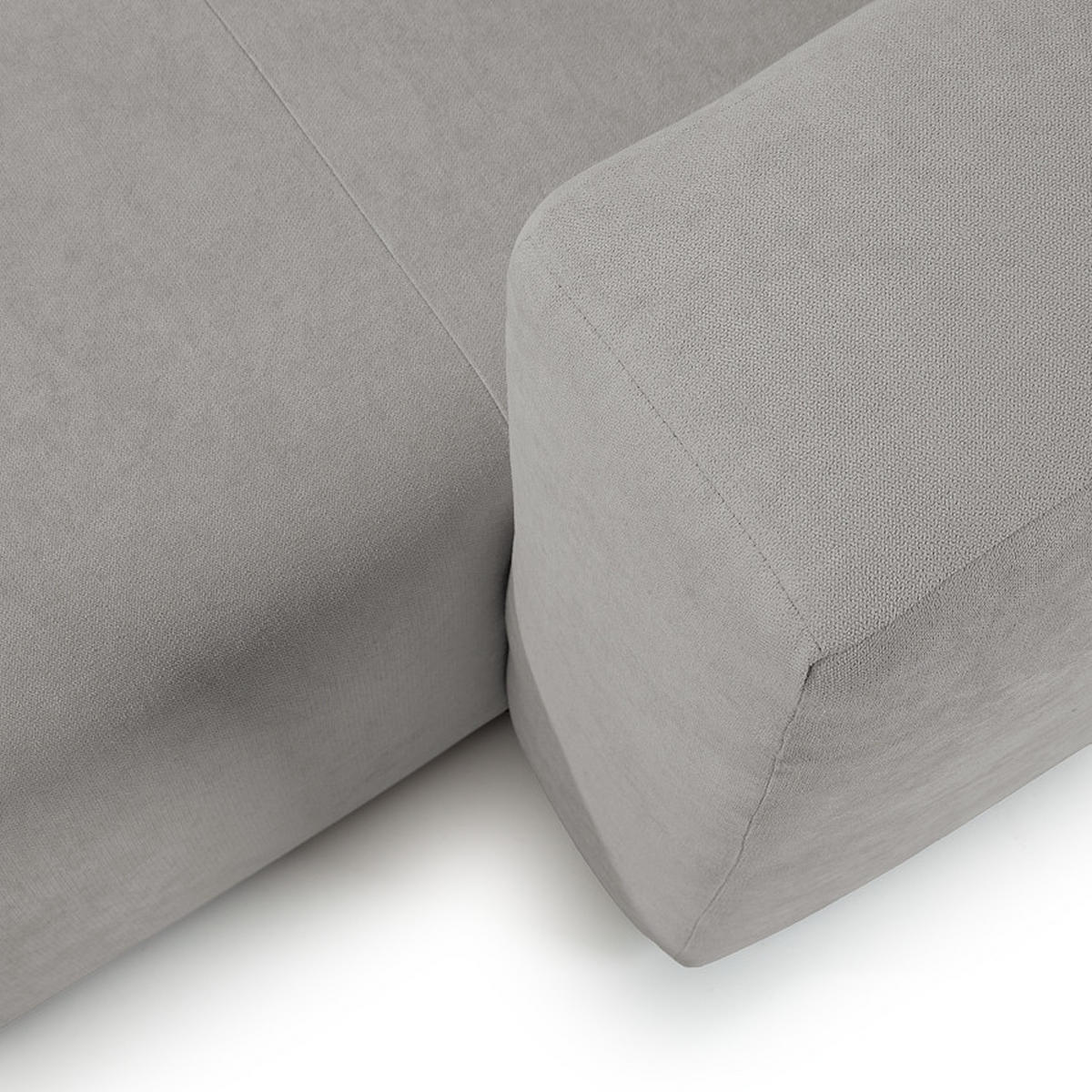 ECKSOFA in Struktur Grau   - Grau, MODERN, Textil (255/72/160cm) - Trendmanufaktur