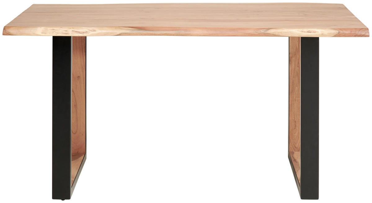 JEDILNA MIZA, trd les akacija črna, barve akacije  - črna/barve akacije, Natur, kovina/les (140/76/80cm) - Livetastic