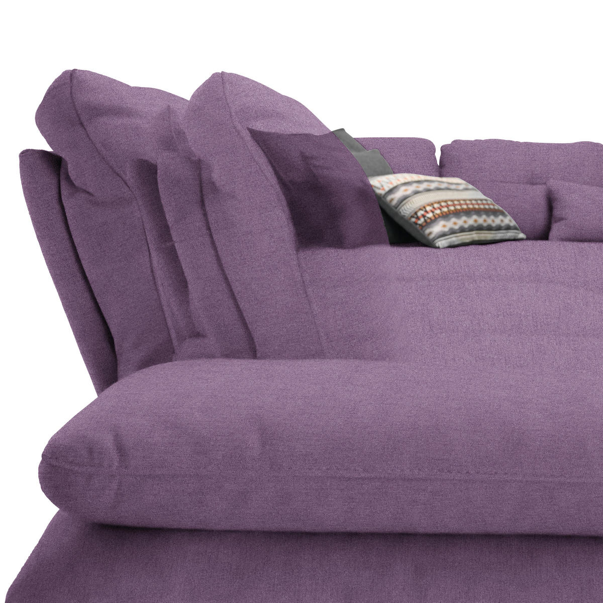 ECKSOFA in Flachgewebe Lila  - Lila/Schwarz, Design, Textil/Metall (344/271cm) - Chilliano