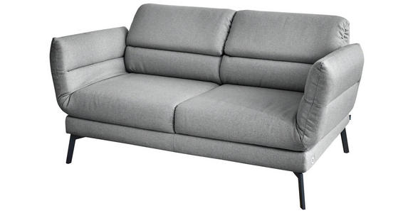 2-SITZER-SOFA Flachgewebe Grau  - Schwarz/Grau, Design, Textil/Metall (178-226/83-113/96-177cm) - Dieter Knoll