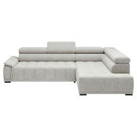 HÖRNSOFFA i chenille, vävt tyg gråvit  - gråvit/svart, Modern, textil/plast (283/106cm) - MID.YOU