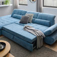 ECKSOFA  in Flachgewebe Pastellblau  204/341 cm  - Pastellblau/Schwarz, Design, Textil/Metall (204/341cm) - Xora