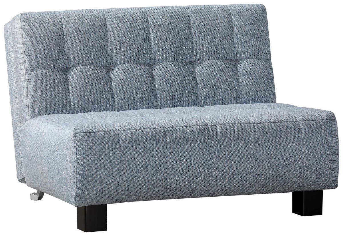 SCHLAFSOFA in Textil Hellblau  - Schwarz/Hellblau, Design, Textil/Metall (125/92/102cm) - Novel