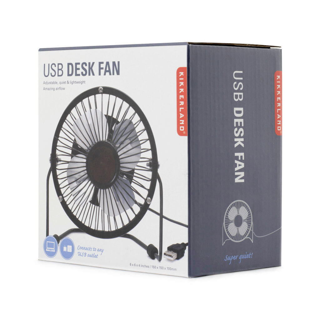 STOLNÍ VENTILÁTOR - černá, Konvenční, kov (15/9,5/15,3cm) - Kikkerland