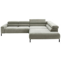 ECKSOFA inkl. Funktion in Cord Graubraun  - Graubraun/Schwarz, Modern, Textil/Metall (309/219cm) - Pure Home Lifestyle
