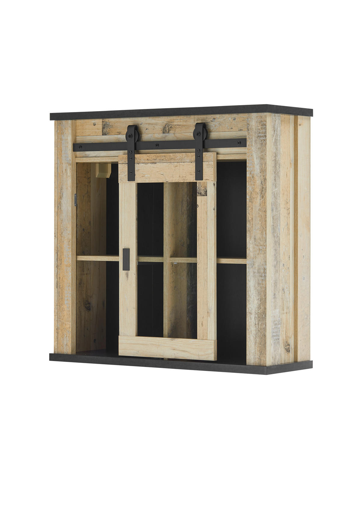 KÜCHENOBERSCHRANK 93/90/31 cm  in Anthrazit, Naturfarben  - Anthrazit/Schwarz, Trend, Glas/Holzwerkstoff (93/90/31cm) - MID.YOU
