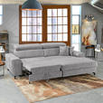 ECKSOFA in Velours Hellgrau  - Hellgrau/Schwarz, Design, Textil/Metall (267/181cm) - Carryhome