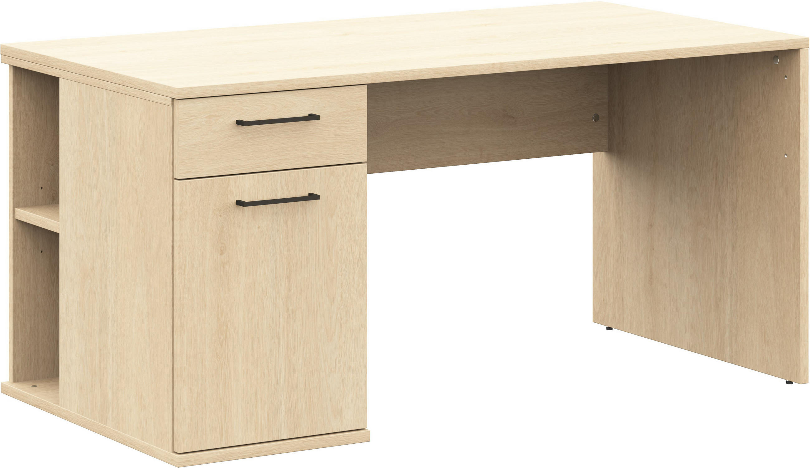 JUGENDSCHREIBTISCH 150/70/72 cm  - Edelstahlfarben/Eichefarben, Design, Holzwerkstoff/Metall (150/70/72cm) - Cantus