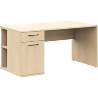 JUGENDSCHREIBTISCH 150/70/72 cm  in Eichefarben  - Edelstahlfarben/Eichefarben, Design, Holzwerkstoff/Metall (150/70/72cm) - Cantus