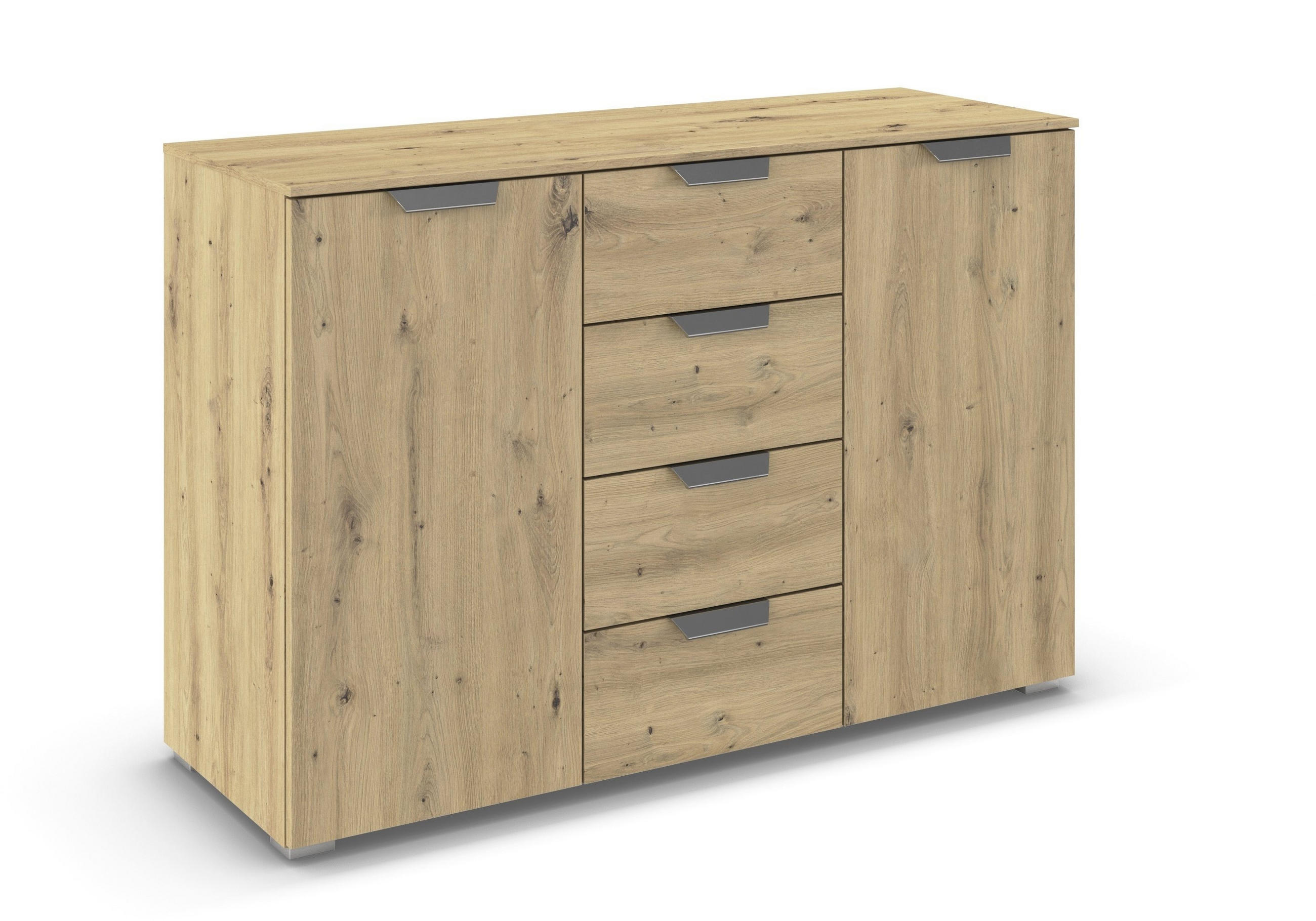 KOMMODE  in 120/81/42 cm  - Chromfarben/Eiche Artisan, Design, Holzwerkstoff/Metall (120/81/42cm) - Carryhome